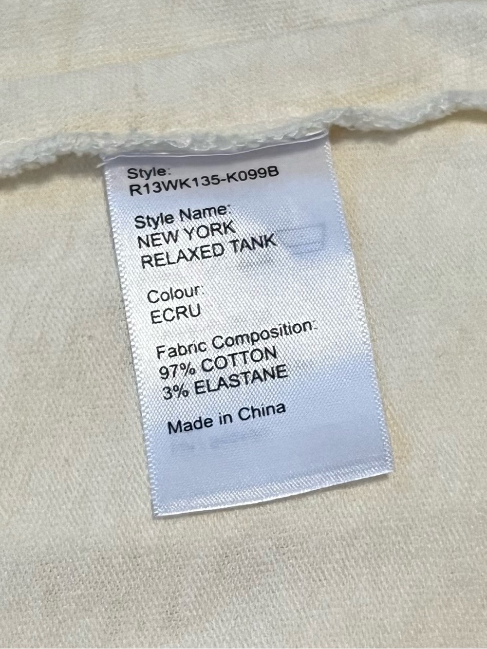 R13 New York Relaxed Tank - Picture 5 of 8